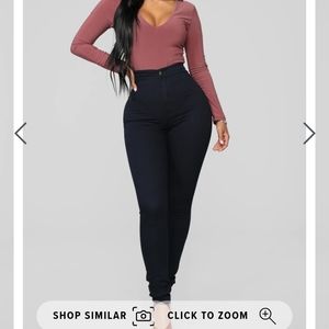 FashionNova silky denim skinny jeans
